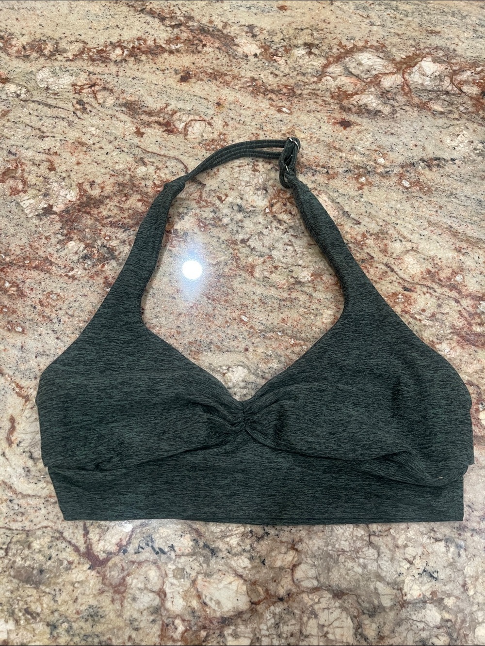 Bombshell - Hunter Green Heather Halter Sports/Bra S: XL (no pads)